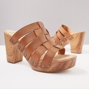 Kork Ease Devan Woven Sandal Platform Leather Cork Size 7 Open Toe Boho